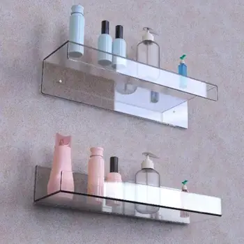 1 Комплект настенного стеллажа для хранения акрилового прозрачного прочного компактного настенного держателя-органайзера для ванной комнаты, кухни, спальни
