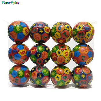 1 шт. Твердый Мягкий Эластичный мяч 6,3 см для дошкольного образования детей Декомпрессионные Цифровые футбольные игрушки Случайный цвет