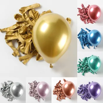 10шт 10-дюймовый металлический воздушный шар из латекса, круглый хромированный металлический Дизайн арки для свадьбы, дня рождения, однотонные воздушные шары