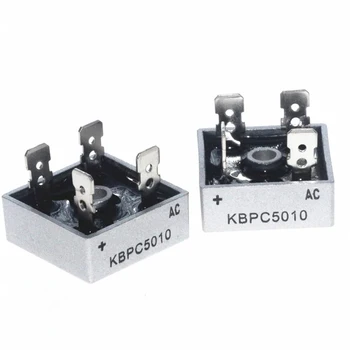 10шт KBPC5010-1000V 50A Металлический корпус Однофазный Диодный мостовой выпрямитель Диодные чиповые выпрямители Детали электрооборудования