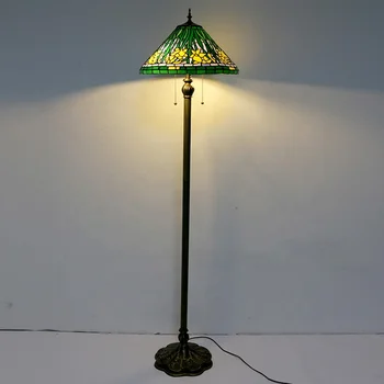 16-дюймовая лампа LongHuiJing Tiffany для гостиной, бамбуковый торшер Tiffany Studios