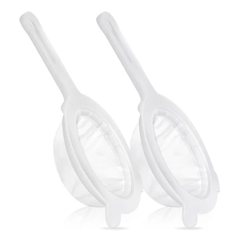 2 шт Пластиковое нейлоновое сито для пищевых продуктов, сетчатое сито для йогурта с ручкой для приготовления сока на кухне 120/200 Меш