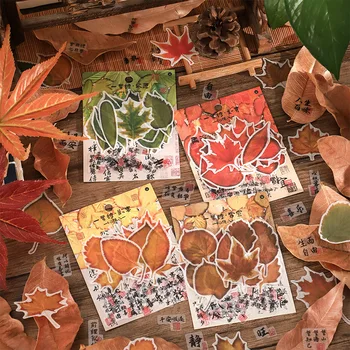 20 штук винтажных наклеек с растениями и листьями из ПЭТ-материала для скрапбукинга