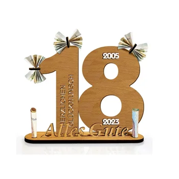 2023 День рождения, годовщина на долгие годы, гостевая книга в деревянном щите с подставкой и украшением в виде подсвечника, подарок на день рождения (18)