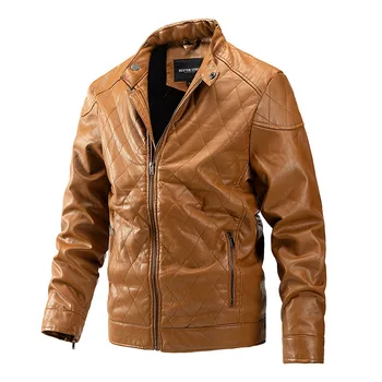 2023 Зимняя Мужская куртка, модная мотоциклетная куртка, повседневная куртка, Однотонная классическая высококачественная мужская кожаная куртка 4130