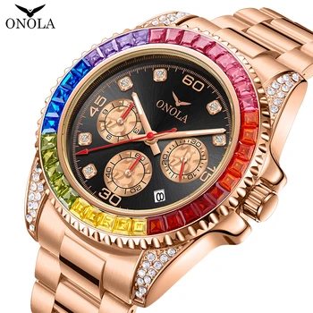 2023 Мужские часы Модные деловые роскошные Кварцевые часы ONOLA от ведущего бренда Водонепроницаемые Спортивные