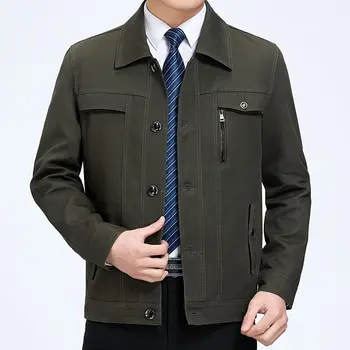 2023 Мужчины Весна Осень Модные деловые повседневные куртки Мужские Короткие пальто на пуговицах Мужские однотонные пальто с отложным воротником D459