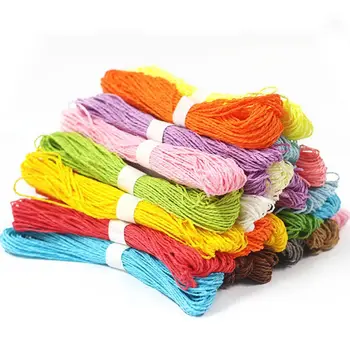 24 связки разноцветных бумажных веревок Подарочная ссылка ручной работы бумажная бирка из джута DIY Craft Education