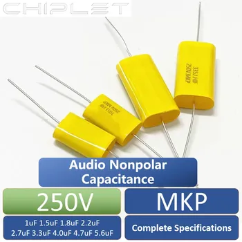250 В Осевая Аудио неполярная емкость MKP 5% (Дж) 1 мкФ 1,5 мкФ 1,8 мкФ 2,2 мкФ 2,7 мкФ 3,3 мкФ 4,0 мкФ 4,7 мкФ 5,6 мкФ 105 155 185 225 275 335 405