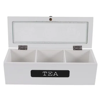 3 Отделения Бамбуковая система Коробка для хранения чайных пакетиков Органайзер для ювелирных изделий Органайзер для чайных коробок Деревянный контейнер для пакетиков сахара