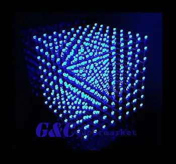 3D LightSquared DIY Kit 8x8x8 3 мм светодиодный куб Blue Ray LED