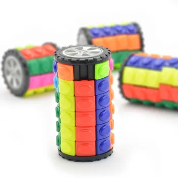 3D Вращающийся скользящий цилиндр, Волшебный Куб, снимающий стресс, Красочный кубик Вавилонской башни, Детские игрушки-головоломки для детей и взрослых, Сенсорные игрушки