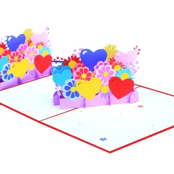 3D Всплывающая поздравительная открытка с ЛЮБОВЬЮ на День Святого Валентина, приглашение на помолвку с матерью, Приглашение на свадьбу, юбилей, подарок на День рождения, благодарственная открытка