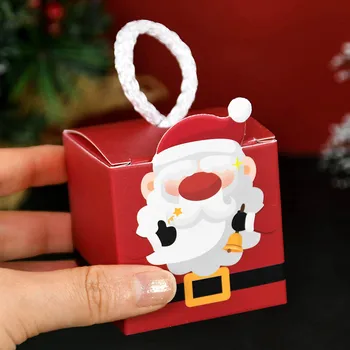8шт Рождественские Коробки конфет Санта Клаус Рождественская Елка Подвесные Пакеты для упаковки подарков для печенья На Рождество Домашний декор Новогодние Подарки Noel