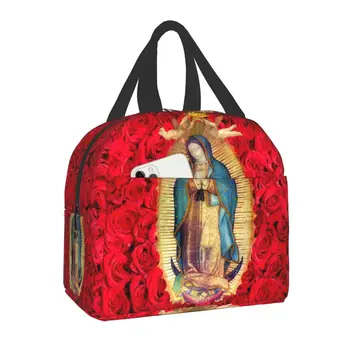 Bolsa de almuerzo con aislamiento térmico de la Virgen María para niños, bolso de almuerzo reutilizable católico, caja de comida