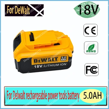 DeWalt For 18V 5000mAh Аккумуляторная Батарея Для Электроинструментов со Светодиодной Литий-ионной Заменой DCB205 DCB204-2 DCB206