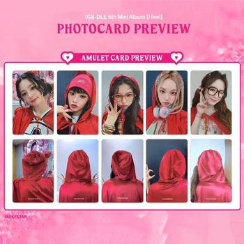 Kpop (G) I-DLE 6-й Мини-альбом I Feel Предварительный просмотр фотокарточек SHUHUA MINNIE MIYEON SOYEON YUQI LOMO Cards Set