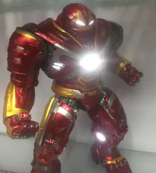 Marvel Мстители Халкбастер со Светодиодной Подсветкой 20 см Железный Человек Халк Супер Герой ПВХ Фигурка Модель Игрушки с Зарядным Кабелем