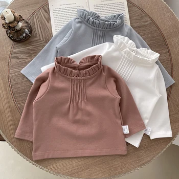 MILANCEL/ Новая осенняя Детская нижняя рубашка, милая однотонная рубашка для девочек, топы для девочек