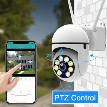 PTZ WiFi IP-камера наружного ночного видения, Двухсторонняя, автоматическое обнаружение человека, беспроводные камеры наблюдения, видео видеонаблюдения, домашний монитор безопасности.