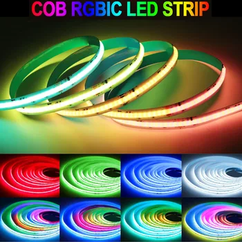 RGBIC COB Светодиодные Ленты 24V 720 Светодиодов / m 5M RGB IC Адресуемые COB Светодиодные Ленты Гибкие Светодиодные Ленты Dream Color Home Room Decor