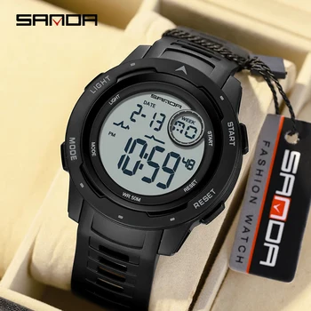 SANDA Outdoor Sport Цифровые часы мужские Спортивные часы для мужчин Секундомер для бега Военные светодиодные электронные часы Наручные часы мужские
