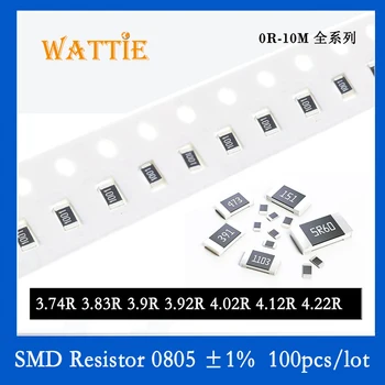 SMD резистор 0805 1% 3,74R 3,83R 3,9R 3,92R 4,02R 4,12R 4,22R 100 шт./лот микросхемные резисторы 1/8 Вт 2,0 мм * 1,2 мм