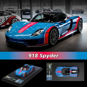 TPC В наличии 1: 64 918 Spyder Красный Синий карбоновый колпачок, отлитый под давлением, коллекция моделей автомобилей Diorama, Миниатюрные игрушки Carros