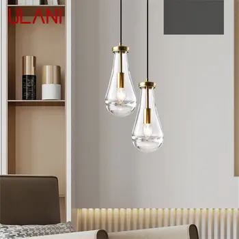 ULANI Современный Хрустальный Подвесной светильник LED Латунь Креативная Простая Скандинавская Люстра Лампа для домашней столовой Спальни