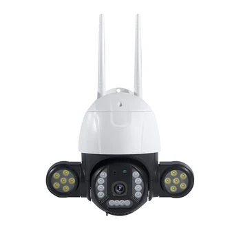 V380 Pro 5-мегапиксельный прожектор, IP-камера наблюдения с отслеживанием движения, Беспроводная безопасность, Наружный Wi-Fi, IP PTZ-камера видеонаблюдения