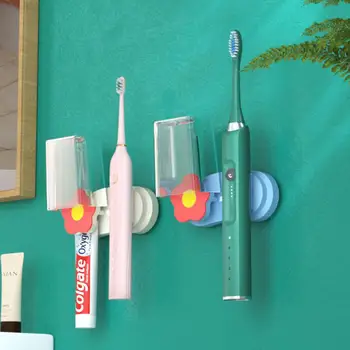 Автоматический держатель для зубной щетки, Акриловый клей, устойчивый, прочный, влагостойкий, для хранения зубной пасты, Красный цветок