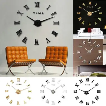 Акриловые зеркальные настенные часы Уникального дизайна, стильные, инновационные, креативные, современные, фантастические кварцевые часы 