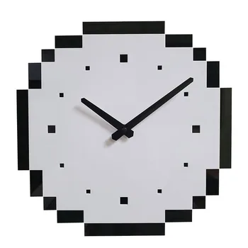 Американское современное минималистское искусство часы для спальни простые настенные часы для гостиной Скандинавская мода бытовая пиксельная индивидуальность креативность