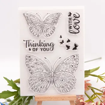 Бабочки Прозрачный силиконовый штамп для печати фотоальбома для скрапбукинга 