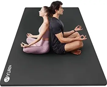 Большой коврик для йоги толщиной 1/2 дюйма, коврик для упражнений двойной ширины 6х4 дюйма, коврик для домашнего тренажерного зала, Пилатес, растяжка.