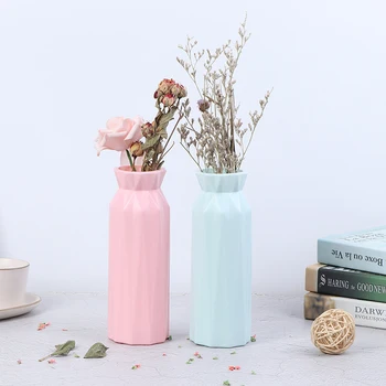 Ваза для цветов в скандинавском стиле Украшение гостиной Современные пластиковые вазы Оригами Горшок для цветочных композиций Домашний декор