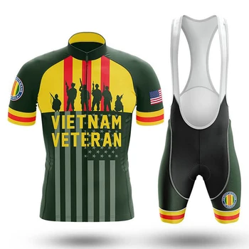 Велосипедный комплект для ветеранов Вьетнама, шорты-нагрудник, велосипедная майка, велосипедная рубашка с коротким рукавом, Велосипедный спуск, горный костюм MTB