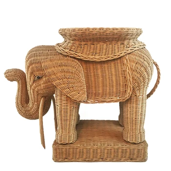 Высококачественный экологически чистый декоративный табурет в виде слона из ротанга ручной работы