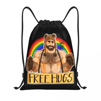 Гей-прайд Adam Free Hugs Рюкзак на шнурке Спортивная спортивная сумка для мужчин и женщин Bobo Bear Lgbt Art Training Sackpack