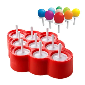 Горячие продажи Силиконовой формы для мороженого Ice Lolly Mini Ice Pops, формы для приготовления шариков для мороженого, Инструменты для изготовления лотков для мороженого своими руками, Красочные формы для эскимо с 9 наклейками