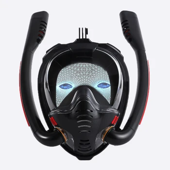Двойная силиконовая маска для подводного плавания на спине с защитой от запотевания, Снаряжение для подводного плавания, водонепроницаемое