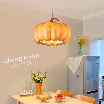 Дизайнерская ресторанная островная светодиодная люстра в стиле ретро, тыквенная лампа из смолы, Подвесные светильники Ваби Саби для спальни, украшение дома, светильник