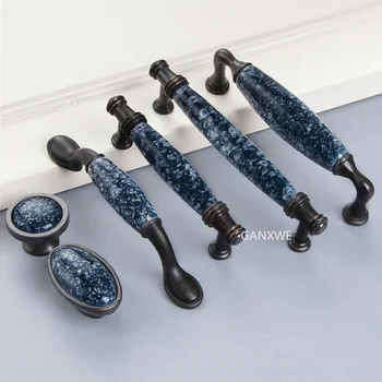 Европейская фурнитура для мебельных ручек Винтажные ручки для выдвижных ящиков Дверные ручки шкафа Керамические ручки для шкафов ручки для шкафов