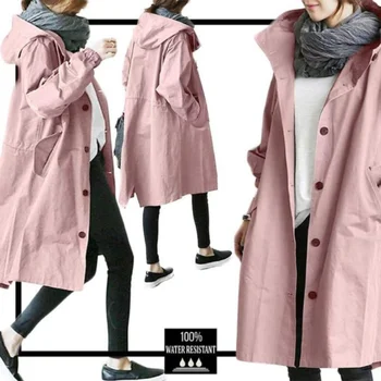 Женская ветровка, длинное пальто, женский тренч, пальто для женщин, осень 2023, верхняя одежда больших размеров, пальто и куртки