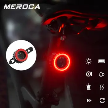 Задний фонарь велосипеда с интеллектуальным датчиком тормоза, задний фонарь велосипеда с высокой видимостью, Водонепроницаемые светодиодные задние фонари для зарядки IPx6 для ночной езды на велосипеде