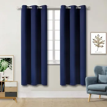 Затемняющие теплоизоляционные панели для штор для гостиной, ткань голубого цвета, занавески для ванной, шторы для гостиной, 2 панели