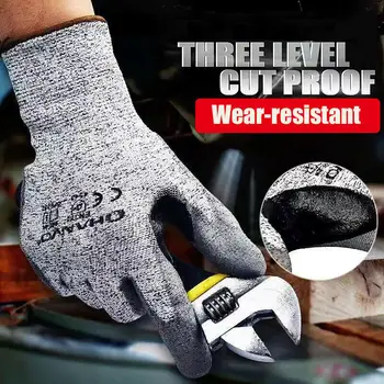 Защитные рабочие перчатки с покрытием, устойчивые к порезам, 3 уровня защиты от порезов, защитные рабочие перчатки