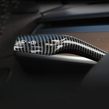 Защитный чехол на руль из углеродного волокна для Tesla Модель 3 Y ABS Автомобильная колонка Ручка переключения передач Декор крышки для Tesla