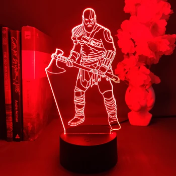 Игра God Of War 4 Kratos 3D LED Неоновый Ночник Прикроватное Украшение для спальни Подарок на День Рождения Другу God Of War 4 Вентиляторы Лавовая Лампа
