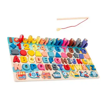 Игрушки-пазлы Math Shapes Многофункциональные игрушки-пазлы Montessori Math Shapes для ребенка, Интересные деревянные кубики с цифрами для мальчика